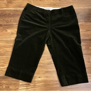 Lands' End Women's Brown Velvet Cropped Capri Pants - nwt